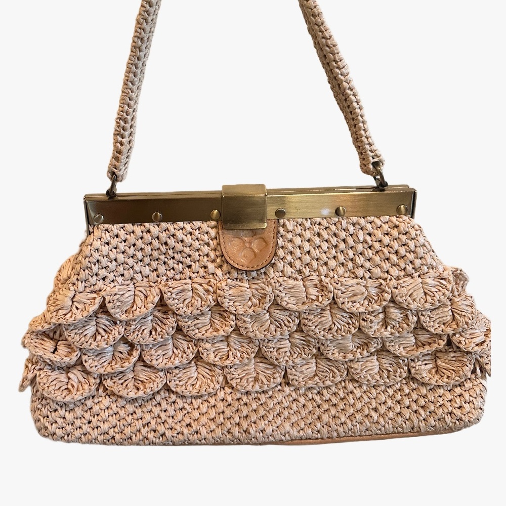 Patricia Nash Raffia Ferrara Woven Hand Bag Purse